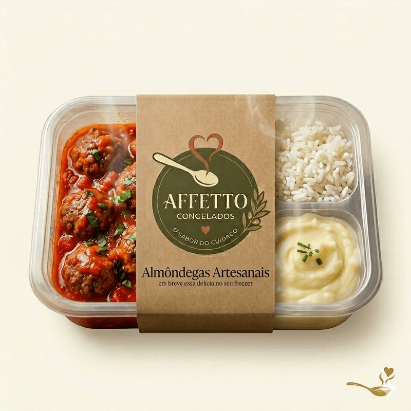 Almôndegas Artesanais ao Molho Pomodoro com Purê de Batata